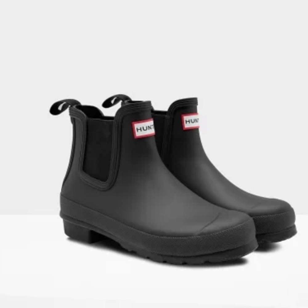Hunter NIB Original Black Chelsea Boots Women Sz 7 Rain Outdoor Shoe